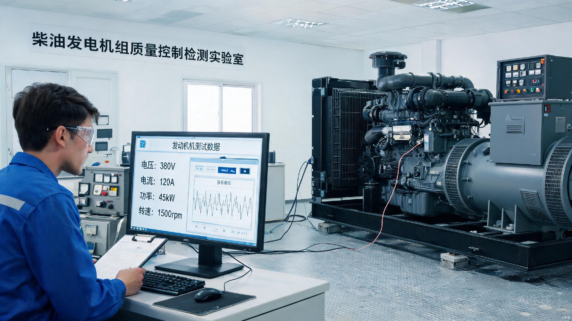 Quality control testing laboratory for diesel generators